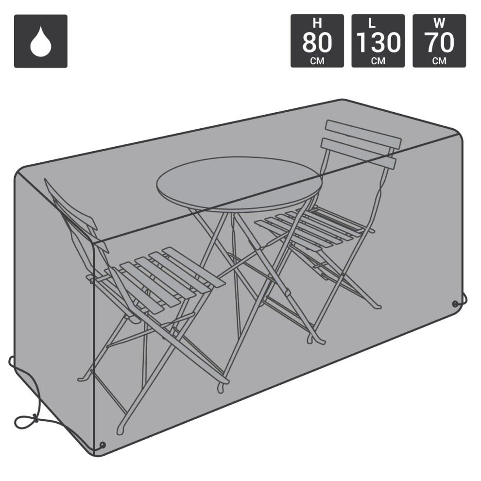 Charles Bentley Bistro Set Waterproof Outdoor Garden Furniture Cover - Black