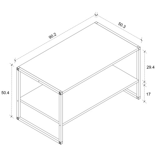 (Home Assembly Required, Coffee Tables) Design Sofatic coffee table Insasi L White 1