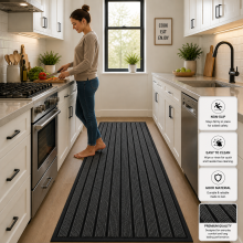 (Grey, 60x90) Non Slip Mats PVC Rubber Door Mat Kitchen Hallway Runner & Bath Mats
