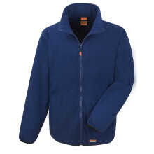 (L, Navy) Result Work-Guard Mens Heavy Duty Microfleece Work Jacket