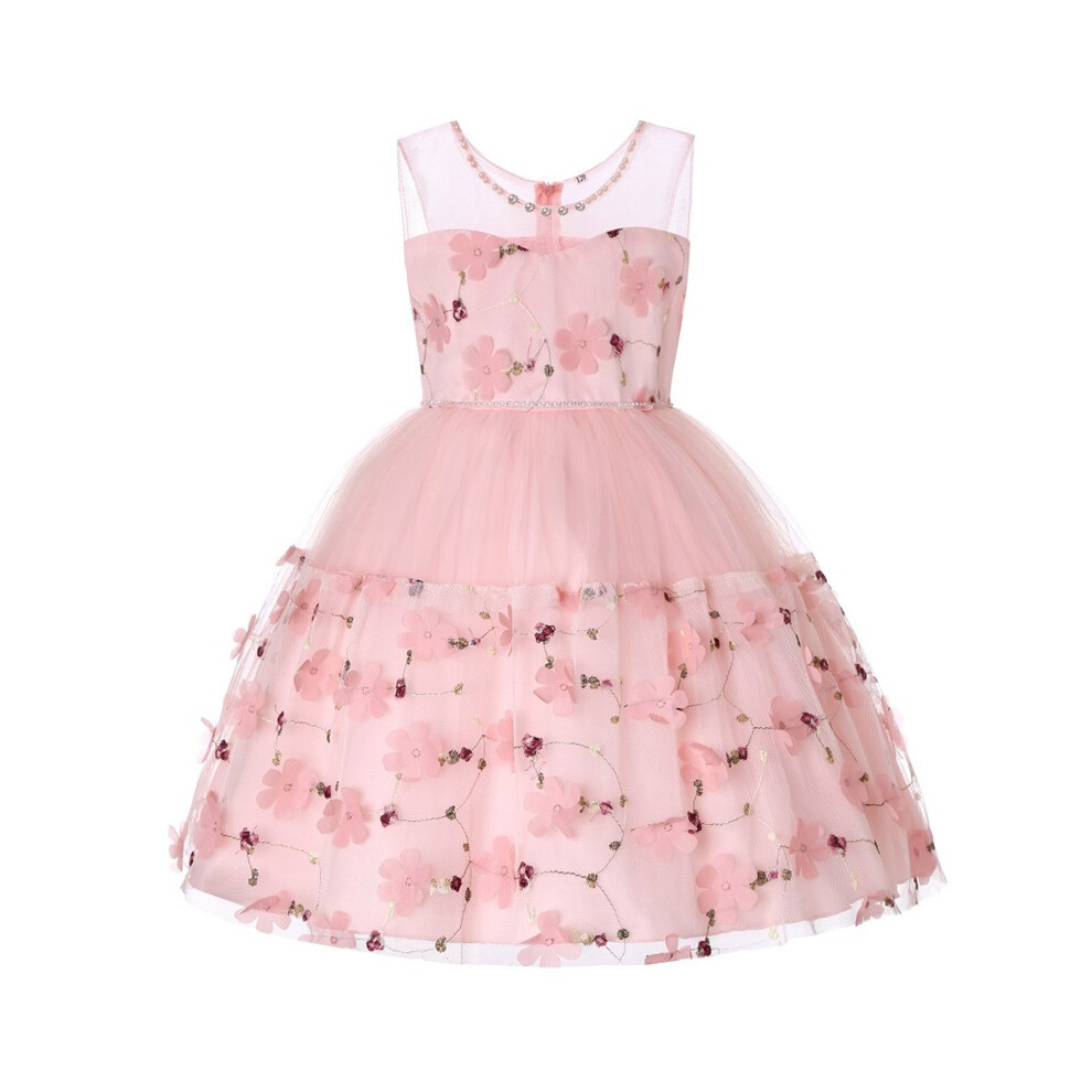 Photos - Fancy Dress Children's dress girl flower girl fluffy princess dress little girl catwalk piano(Pink, 150cm)