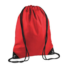 (One Size, Bright Red) Bagbase Premium Drawstring Bag