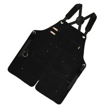 Canvas Tool Apron Adjustable Strap For Man Women-Black