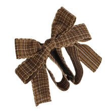 Plaided Banana Hair Clip for High Ponytail Bows Design-Coffee
