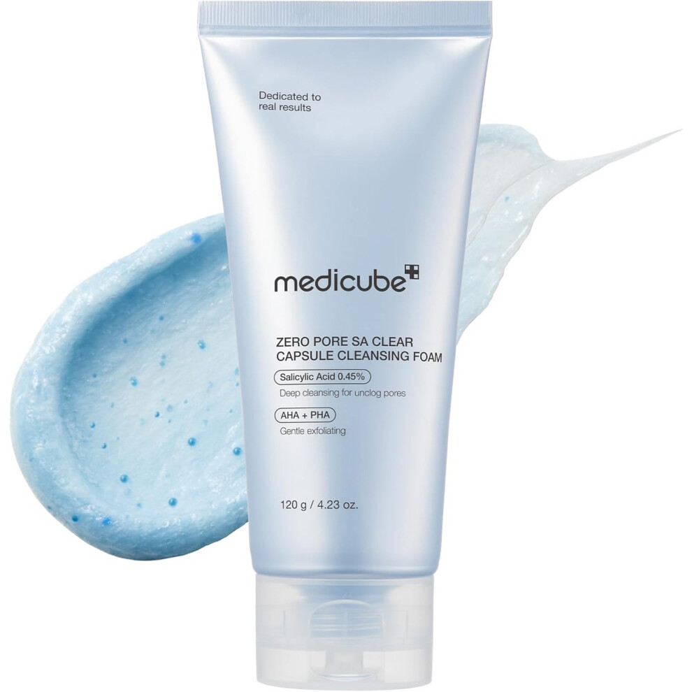 Medicube Zero Pore SA Clear Capsule Cleansing Foam | Deep Cleansing Foam, Blackhead Remover Cleanser  - 120g