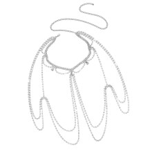 Shoulder Chain with Tassels Body Jewelry With Rhinestones For