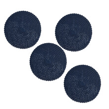 Round Paper Dining Placemat 38cm Diameter Heat-navy blue four