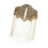 Polyester Nylon Blend Shawl Capelet With Beads And Tassels-Gold 1