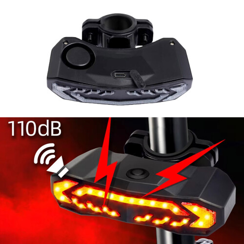 Bright 1500mAh Rechargeable LED Bikes Tail Light With Brake 1