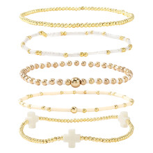 Fashion Beaded Bracelet for Women Featuring Crucifix and-C