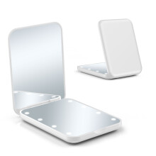 Compact LED Makeup Mirror, Makeup Mirror With Light 1X 2X Magnifying, Portable Travel