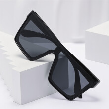 Oversized Square Sunglasses Flat Top Fashion Frame - Black Silver Pink Summer