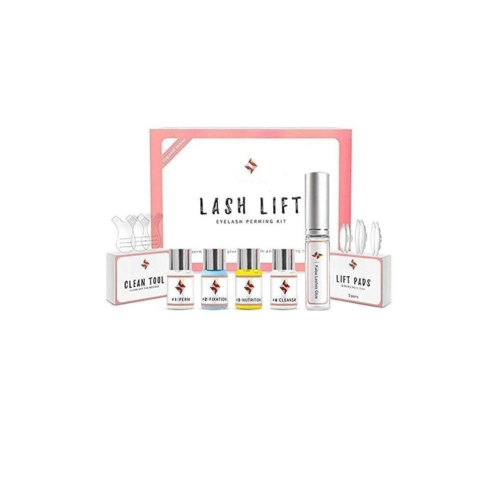 Lash Lift Kit With Curling Glue, Lash Perming Solution, Silicone Pads Set For Salon Or Home