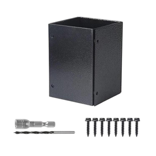 Adjustable Post Protector Metal Post Protection Kit Compatible with Wooden Mailboxes & Fences