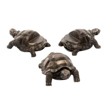 3-delige set van plantenpotsteunen van hars in de vorm van een dier (schildpad)