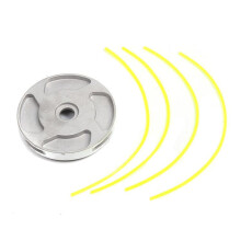 Lawn Mower Aluminum Alloy Grass Trimmer Head with Cables(Silver)