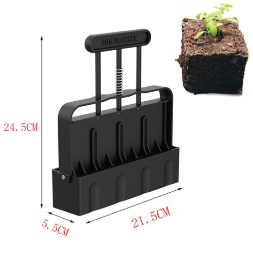 Handpflanzgerät mit Bodenblocker (Schwarz) 1