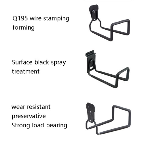 Pipeline Hook Heavy Water Pipe Wire Storage Garage Hook, Style: Groove Plate(Black) 2