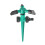 Automatic rotating plastic ground sprinkler with small triangular nozzle for garden lawns (green) 1