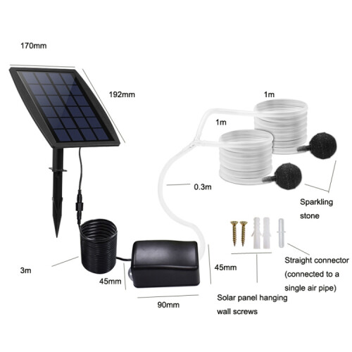 Plug-in Solar Aeration Pump Power Storage Aquarium Oxygen Pump 2