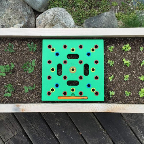 Planting template spacing tool for vegetable plants (square green) 1