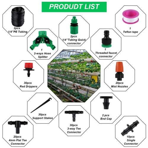 149 In 1 30m Adjustable Dripper DIY Automatic Watering Device Drip Irrigation Kit 2