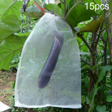 15 Stück insekten- und vogelsichere Nylon-Netzbeutel für Obst und Gemüse, Größe: 25 x 25 cm