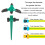 Automatic rotating plastic ground sprinkler with small triangular nozzle for garden lawns (green) 4