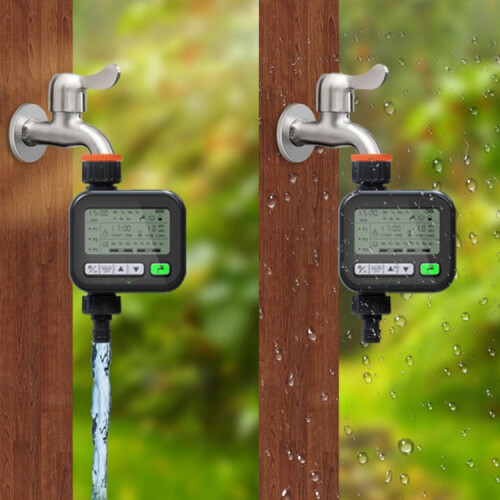 Gardening Timer Automatic Watering Device Garden Balcony Watering Device Intelligent Irrigation System Controller(Black) 1