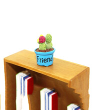 Mini plante artificielle mignonne en pot, fleur miniature, accessoire de décoration pour maison de poupée (bleu)