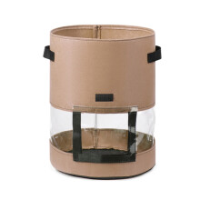 2 PCS 360 Degree Transparent Potato Bag In The Middle Covered Plant Growing Bag, Size: Medium (30x35cm) 26 Liters/7 Gallons(Brown)