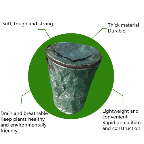 Sealing Probiotics Fermentation Garden Horticulture Tree Leaf Bag Compost Bag, Size: Medium Lid With Window(Dark Black) 1