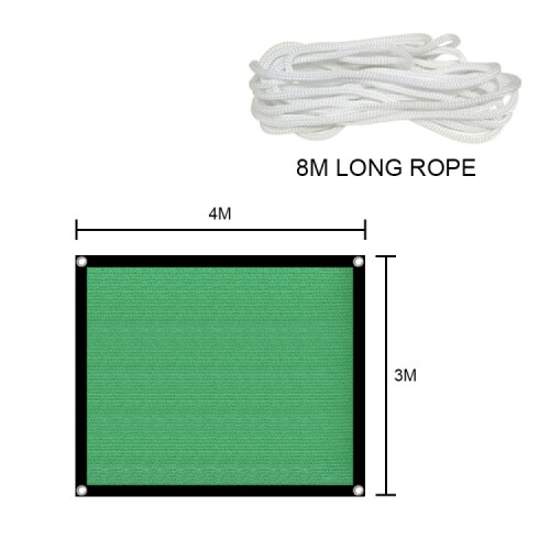 Líonra Scáth Gréine Criptithe 3 x 4m do Bhalcóin Bláthanna, Clós, Líonra Inslithe Teasa Allamuigh 1