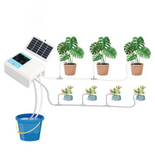 G89456 Solar Intelligent Voice Timing Automatic Flower Watering Device Lazy Plant Dripper, Specification: Double Pump 15 Sets 10M Tube(White