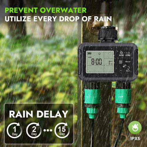 Smart Watering Timer Dual-Outlet Automatic Irrigation Controller(UK Standard) 2