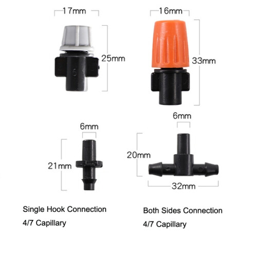 Kit de 20 accessoires pour système d'irrigation goutte à goutte TF-118 (orange) 2