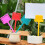 Two pink plastic insert tags for selling garden plants. 5