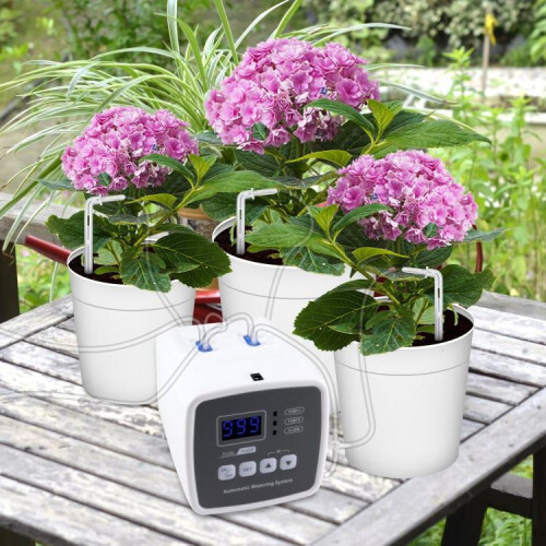 Smart Dual Pump Automatic Watering System 20 Drip Emitters Kit For Garden Plants - Battery/Electric Powered EU Plug 2