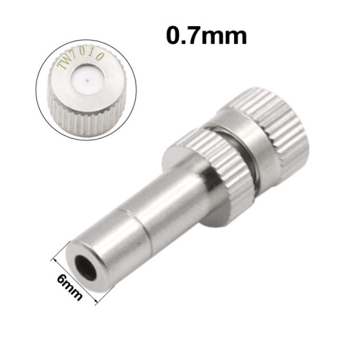 6mm Humidifying And Dedusting Cooling Atomizing Sprinkler Quick-Plug Fog Misting Nozzle, Model: 0.7mm 1
