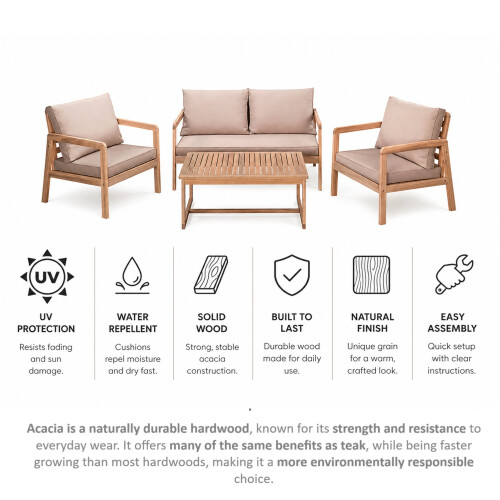 Garden Sofa Set 4 Seater Lounge Sofa Chairs Table 2