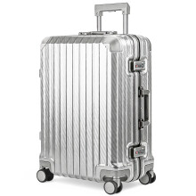LUGG Solo Explorer 20 Inch Cabin Suitcase 55x38x22cm 37L, 5 Years Warranty, Spinner Wheels, TSA Lock, Silver