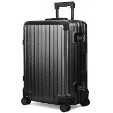 LUGG Solo Explorer 20 Inch Cabin Suitcase 55x38x22cm 37L, 5 Years Warranty, Spinner Wheels, TSA Lock, Black
