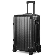LUGG Solo Explorer 24 Inch Cabin Suitcase 65x45x26.5cm 66L, Hard Shell Lightweight, Spinner Wheels, TSA Lock, Black