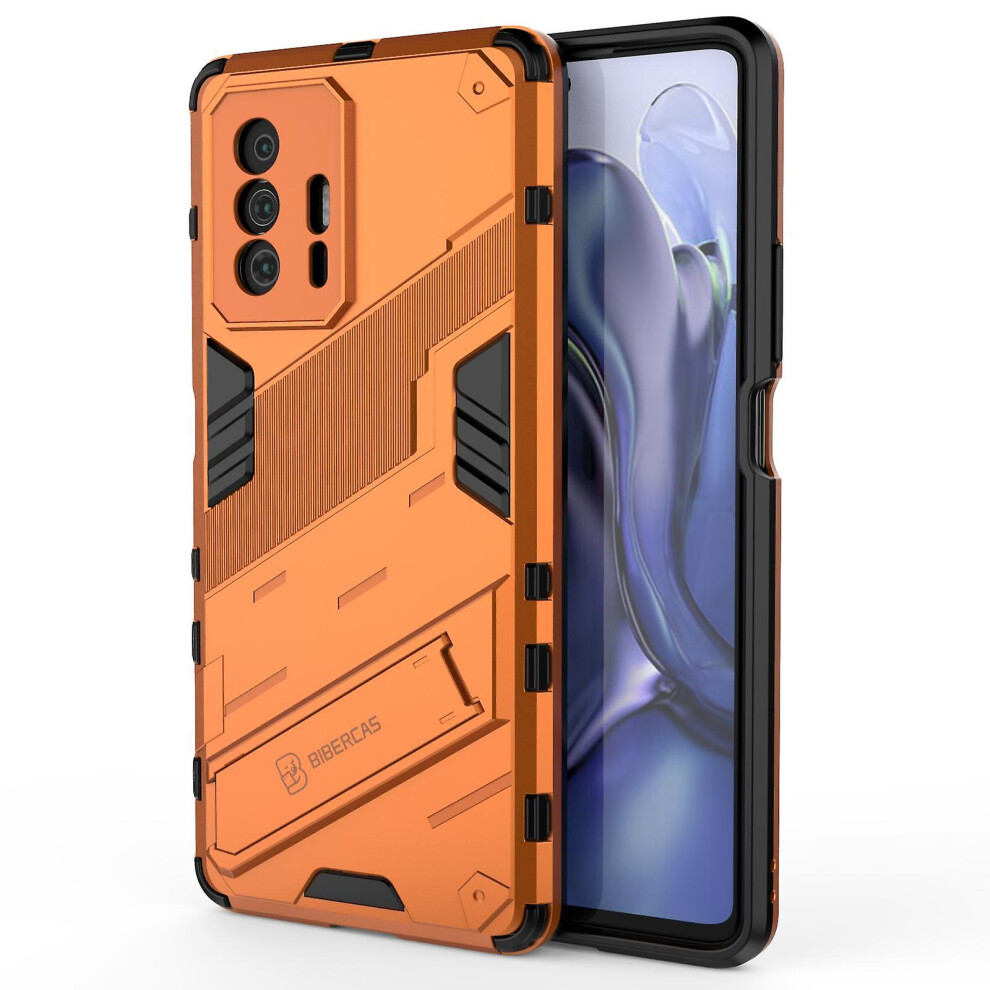 Slim Case Compatible Mi 11T Shockproof Dual-Layer Stand Cover: Orange 5006655265424