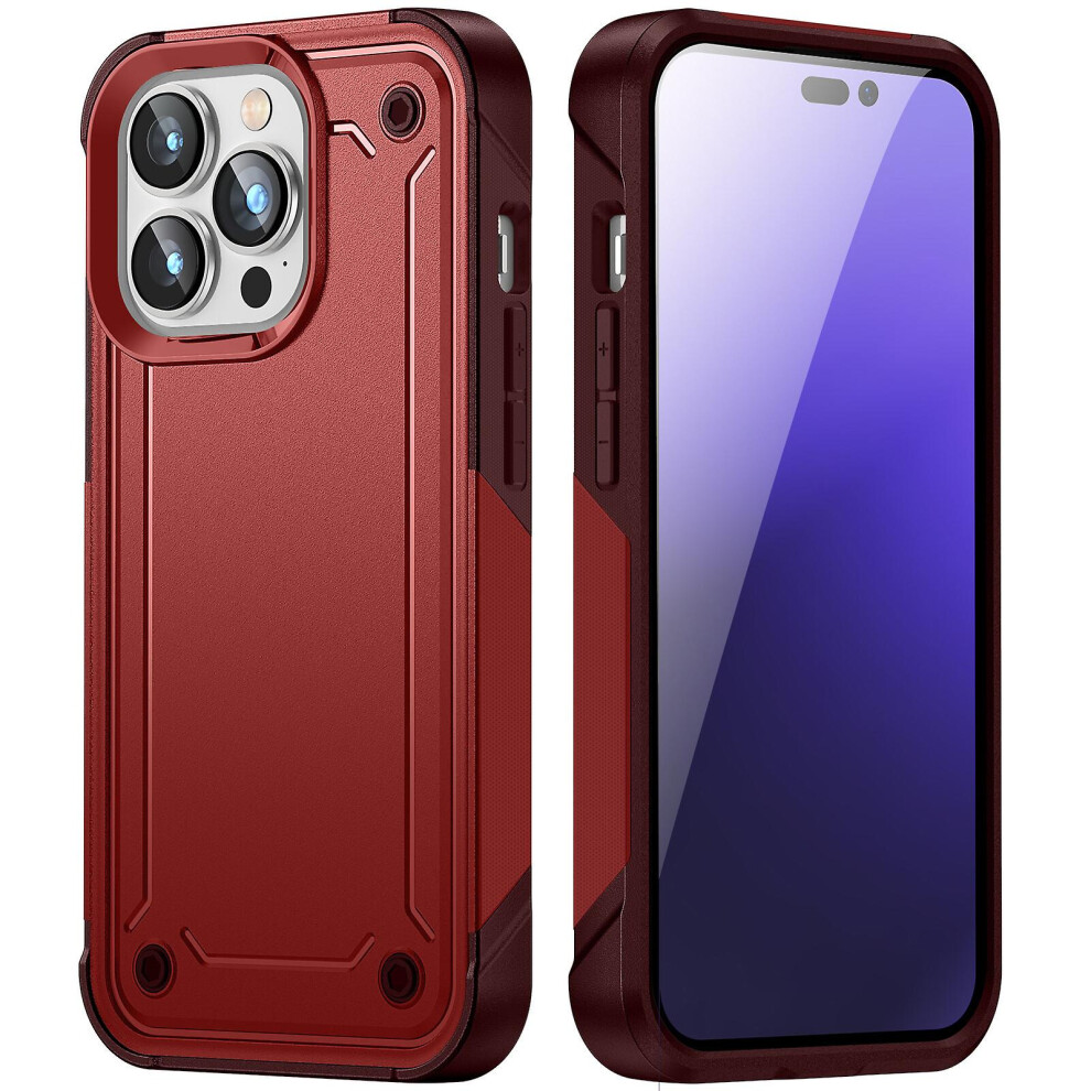 Shockproof Phone Case Compatible Iphone 14 Pro Max: Red 6423088130003