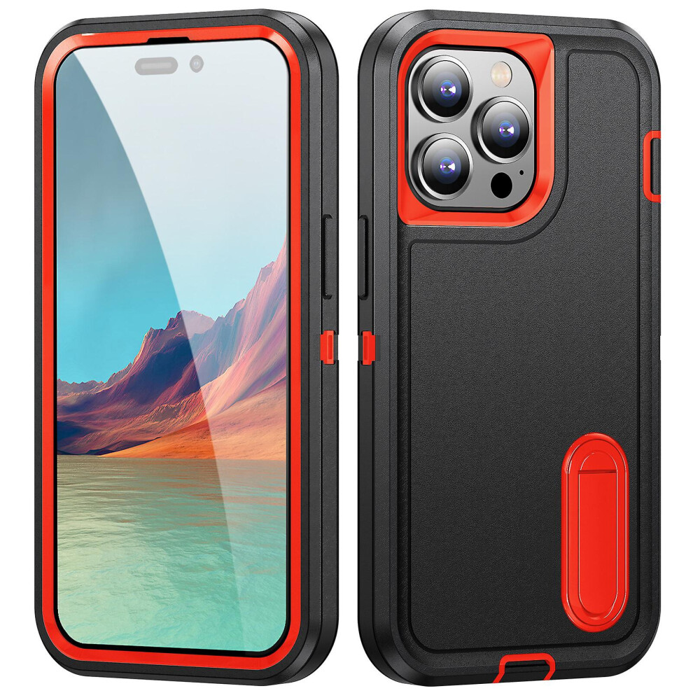 Shockproof Protective Iphone 14 Pro Max With Stand:- Black/Orange 5903580307192