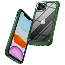 Simple Phone Case compatible iPhone11 Pro Max with Wireless Charging:Green