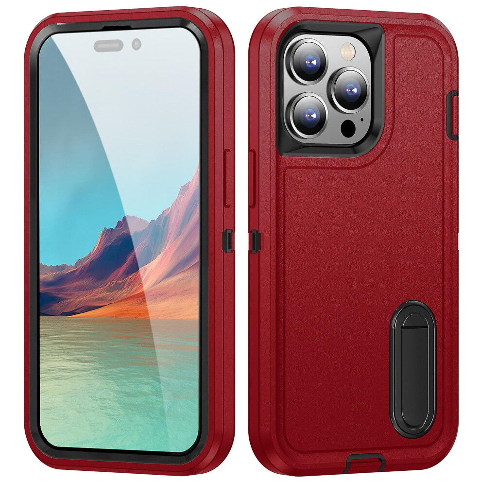 Shockproof Protective Iphone 14 Pro Max With Stand:- Red/Black 5903580307260
