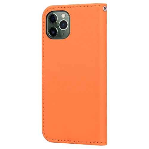 compatible iPhone11 Pro Case Leather Wallet Flip Phone Case:Orange 2