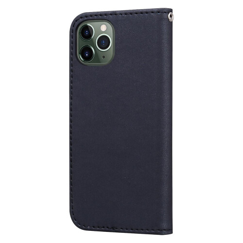 compatible iPhone11 Pro Case Leather Wallet Flip Phone Case:Black_Surprise Gift 2